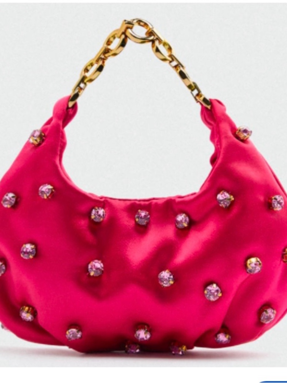 Hot Pink Jeweled Hobo Bag - Unbranded